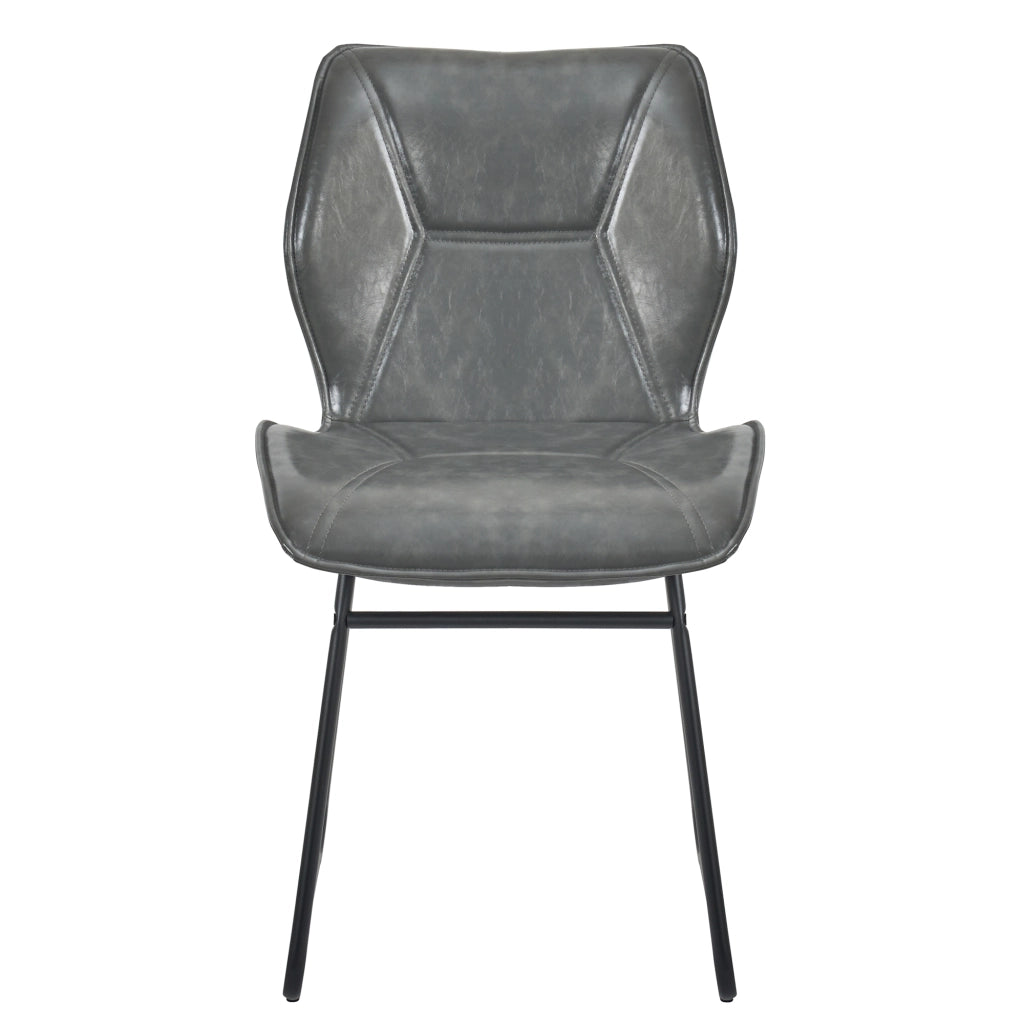Sedie da Pranzo Set 2 Pezzi Imbottite ¨C MINIMAL ¨C Similpelle con Gambe in Metallo, Grigio