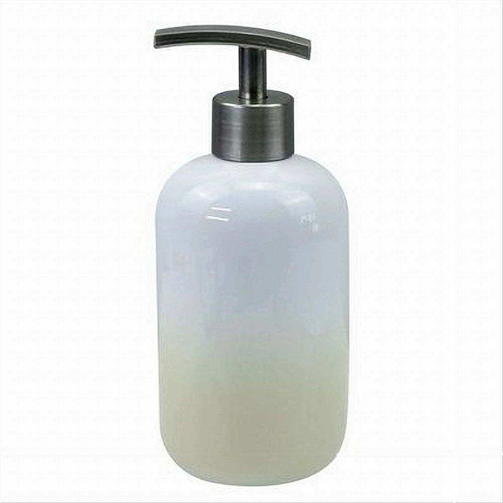 Trade Shop - Dispenser Portasapone Liquido Bianco Giallo Accessori Bagno Moderno Arredo 59902 -