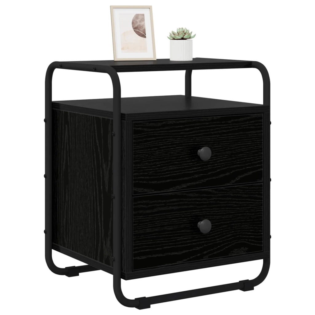 Armadio da Notte 2 pz Rovere Nero Legno ingegnerizzato 8007624