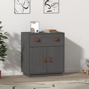 Credenza-Buffet-Armadio da cucina Grigia 65,5x40x75 cm in Legno Massello di Pino 699014