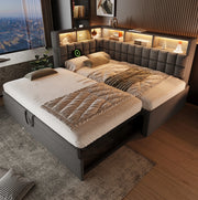 Letto singolo estraibile 90x200 con LED, USB-C e Bluetooth
