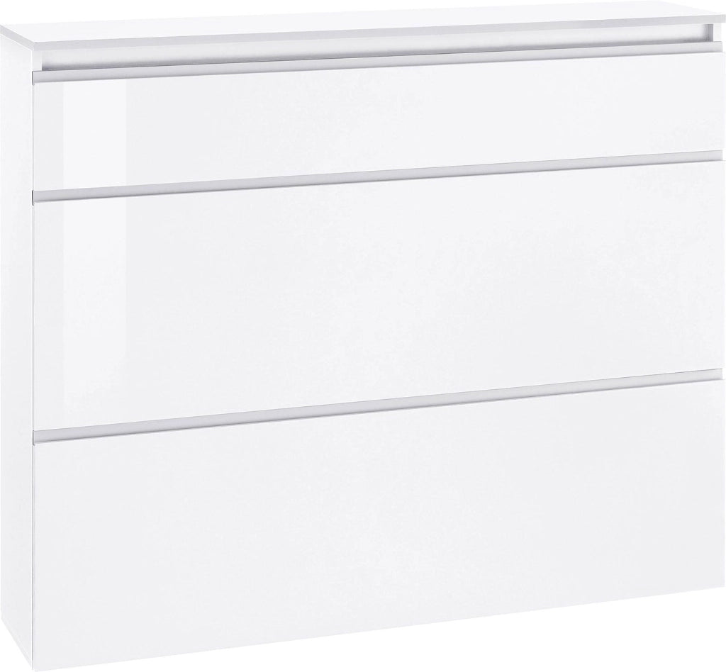 Scarpiera 2 Ante e 1 Antina a Ribalta 120x26,5x108 cm Magic Bianco Lucido