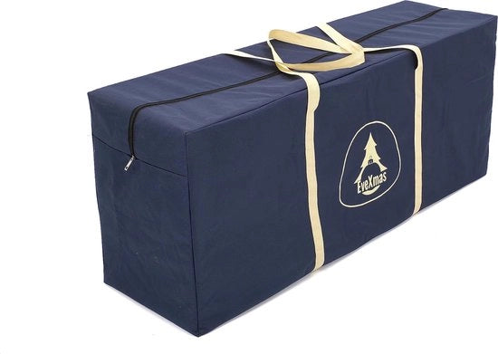 Sacchetto impermeabile per albero di Natale, tessuto Oxford 600D robusto con maniglie pratiche e chiusura a zip, foro ampio, contenitore extra grande per alberi di Natale (blu)