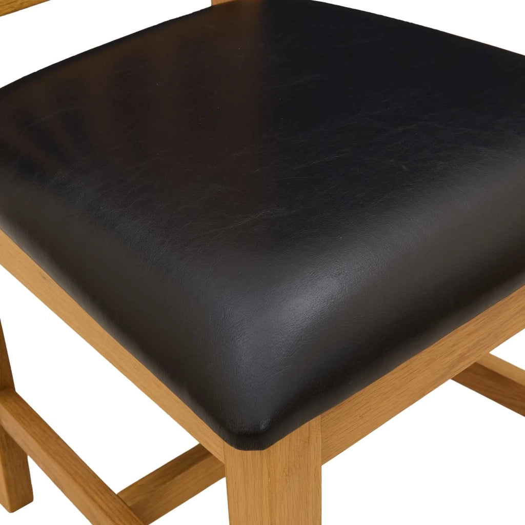 Sedia da pranzo 2 pcs Legno di Quercia Massello Nero 42039169