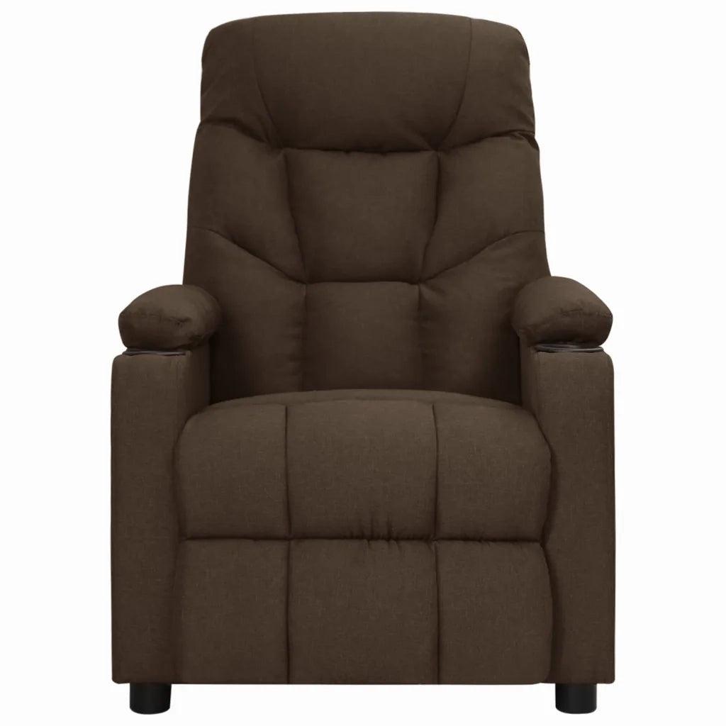 Poltrona Reclinabile Marrone Scuro in Tessuto 339087