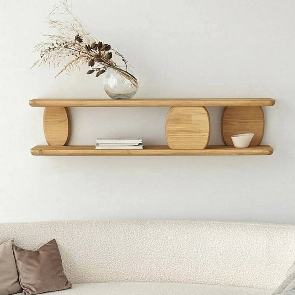 Mensola Arcene, Scaffale, Ripiano a muro, Scaffalatura multiuso, 120x24h30 cm, Quercia