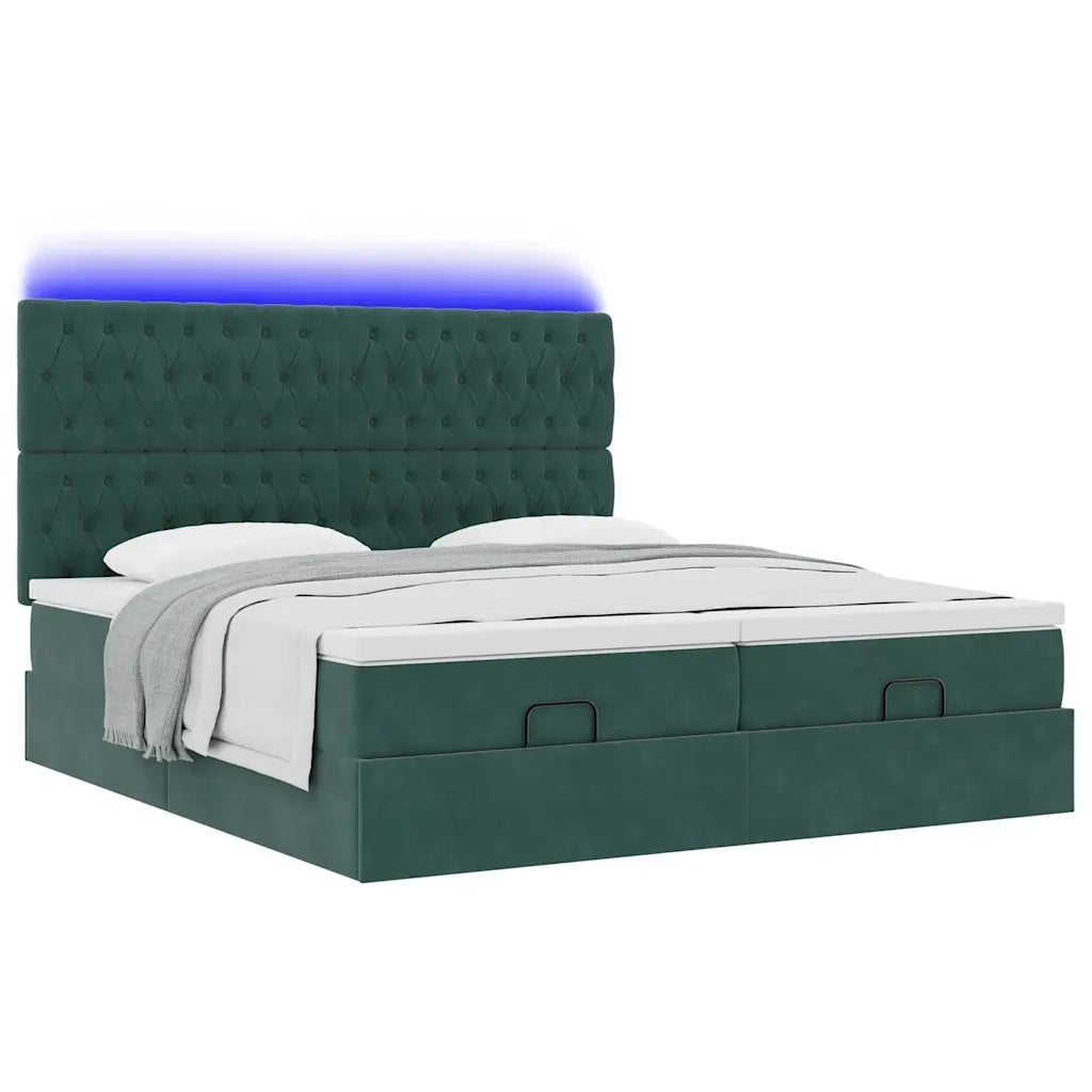 Struttura Letto Pouf con Materassi 200x200 cm Velluto 3314648