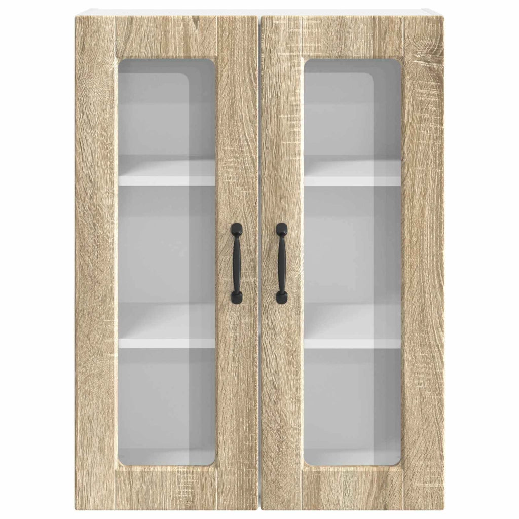 Mobile da cucina moderno a parete con ripiani 60 x 31 x 80 cm realizzato in legno composito di rovere Sonoma 02_0054430