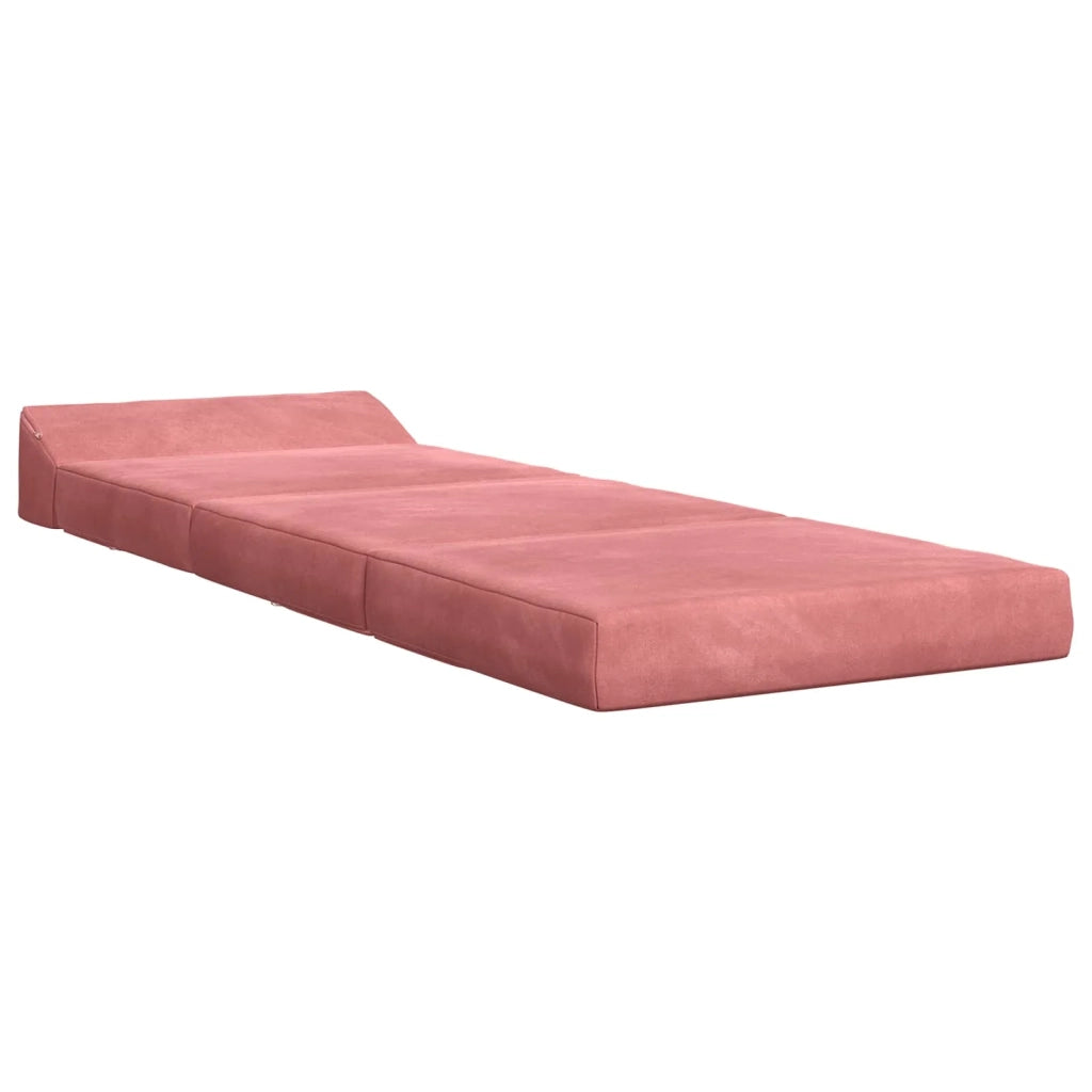 Divano Letto Pieghevole Rosa 200 x 70 x 10 cm Velluto 900027