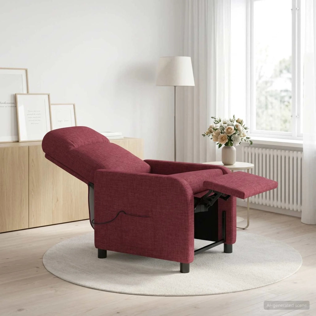 Divano Sedia-Poltrona Massaggiante Rosso Vino Tessuto 591529