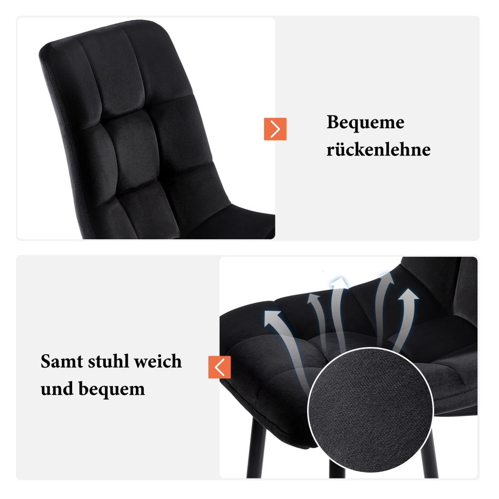 Tavolo da pranzo allungabile con 4 sedie, piano in MDF bianco, sedute imbottite, per cucina e sala da pranzo