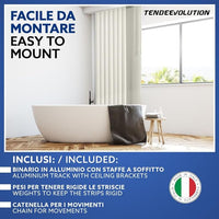 Tenda Verticale Shantung 127mm - Colore Grigio Chiaro 58, Attacco Parete - Larghezza 2m x Altezza 2,50m - Apertura Sinistra - Per Casa E Ufficio