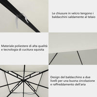 Tetto di Ricambio per Gazebo da Giardino Copertura di Ricambio Gazebo 3 x 3 m (Beige)