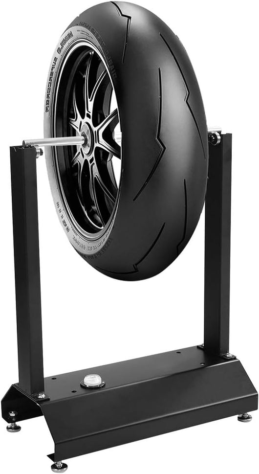 Equilibratrice per Ruote di Bici e Moto, Equilibratrice Statica con Base e Coni Regolabili, Equilibratrice Portatile per Bilanciare Pneumatici di Moto e Bici