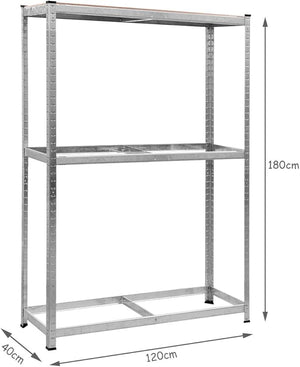 Scaffale Portagomme, Scaffale per Pneumatici in Acciaio 3 Ripiani, Scaffale per 8 Gomme da Officina Garage, 795kg, 120 x 40 x 180 cm