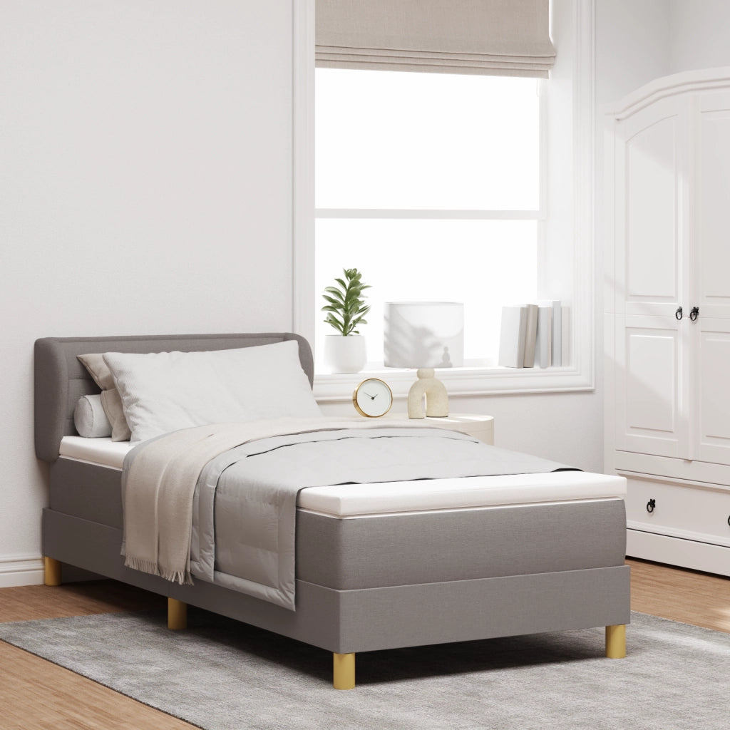 Letto a Molle con Materasso Tortora 80x200 cm Tessuto