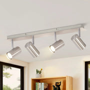 ZMH Faretto da soffitto nichelati 4 luci GU10 orientabili 330° stile moderno per soggiorno camera letto senza lampadina