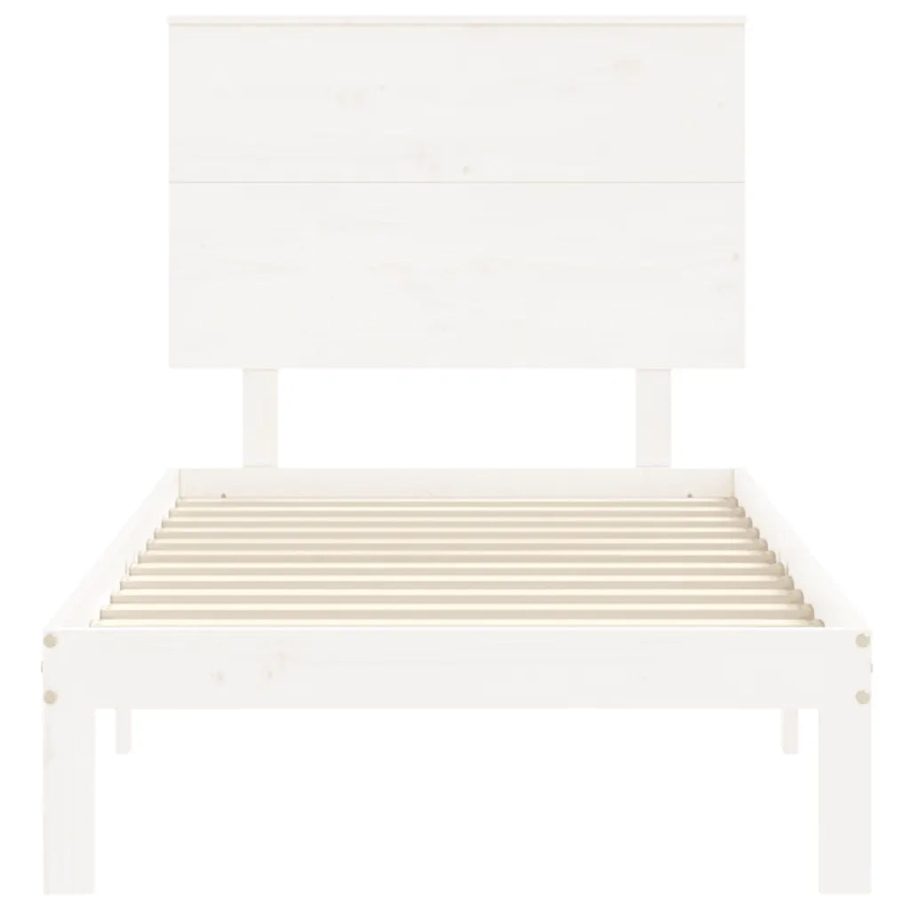 Giroletto senza Materasso Bianco 90x200 cm Legno Massello Pino