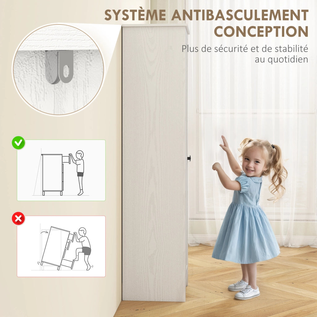 Armadio Cucina con 2 Ripiani Regolabili ¨C zephmum ¨C Bianco 170 cm