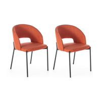 Set 2 Sedie 52x55,5xH78,5 cm in Tessuto Greta Arancio