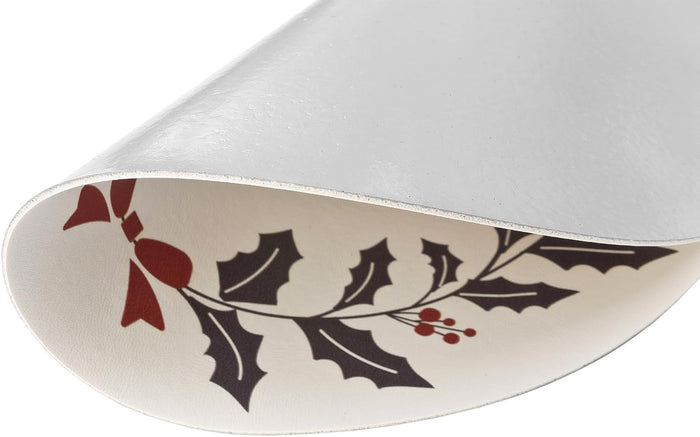 Sottopiatti Natale Set 6 Pz Rotondi 33 Cm Pvc Sotto Piatto Antimacchia Centrotavola Natalizo Dis_C