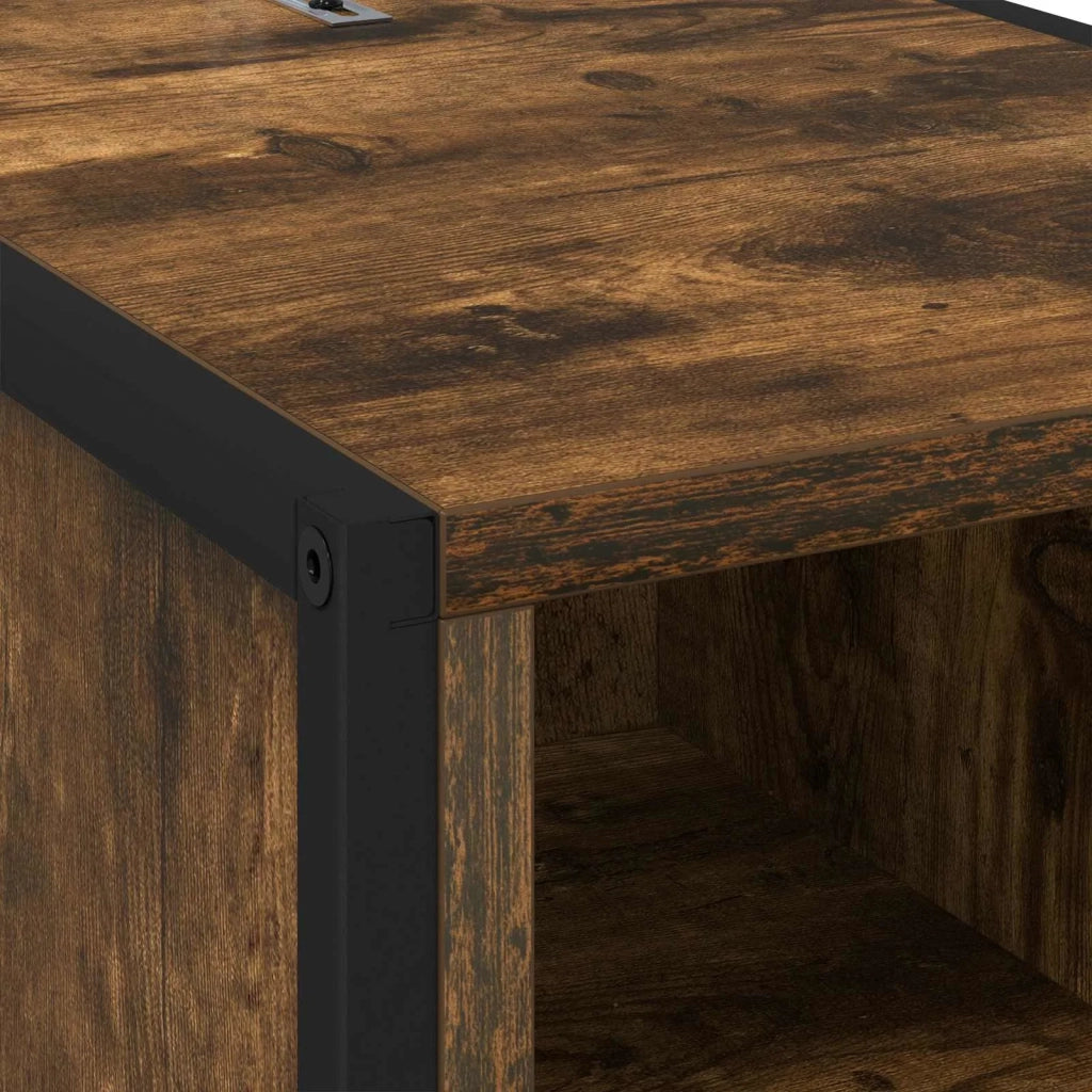 Comodino con cassetto 2 pcs Quercia Fumosa 39,5 x 30 x 50 cm