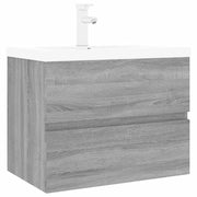 Mobile Bagno e Lavabo | Armadio Lavabo Integrato Grigio Sonoma Legno Multistrato