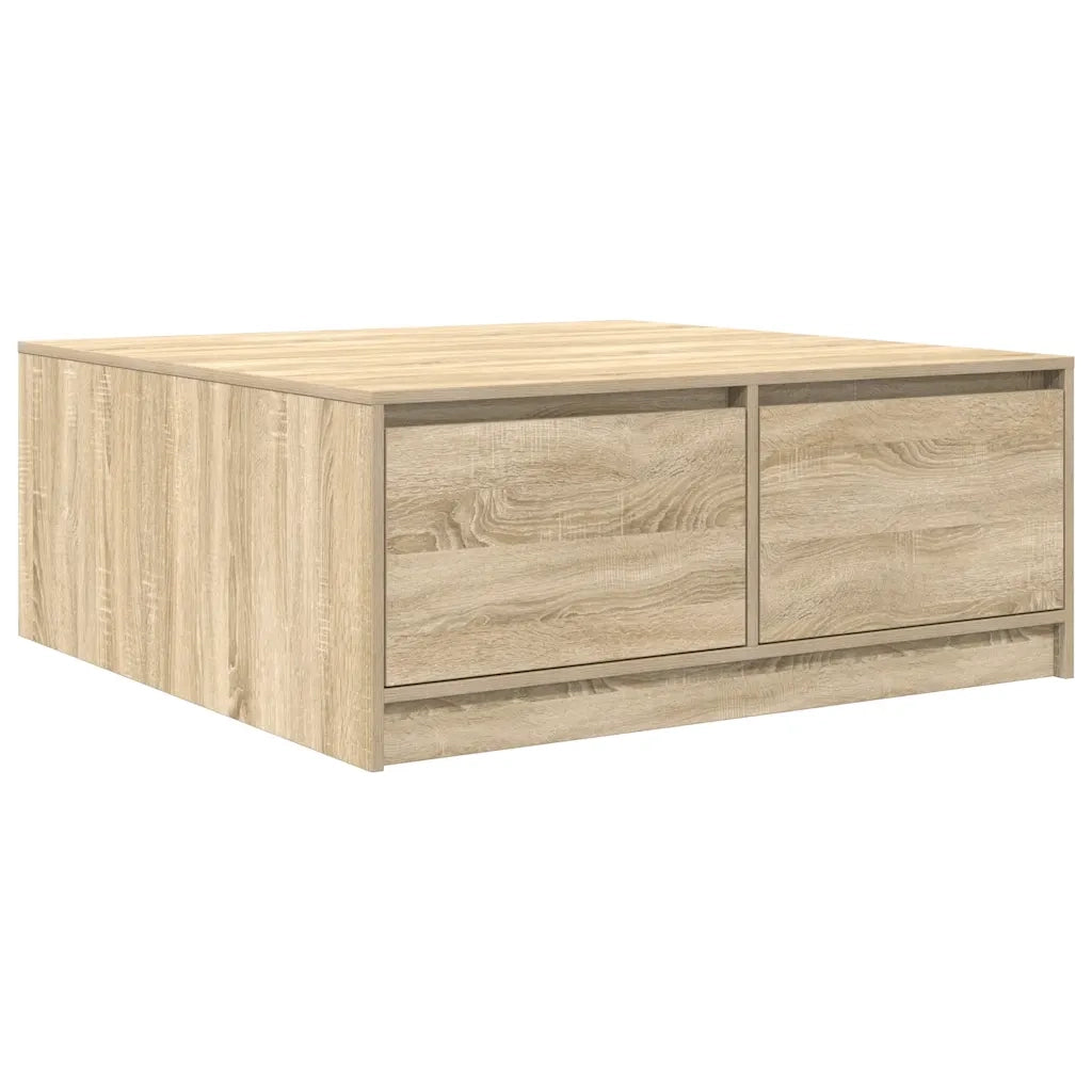 Tavolino da Salotto con Cassetti-Tavolino da soggiorno-Tavolo Rovere Sonoma 100x100x40 cm