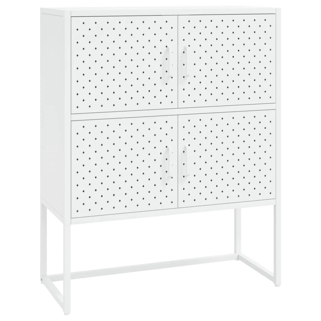 Credenza Alta Bianca 80x35x100 cm in Acciaio 335881