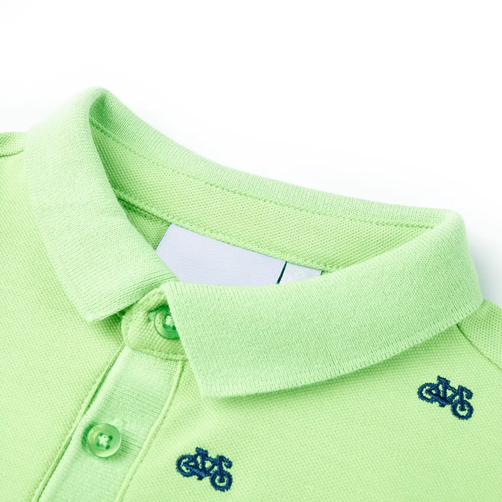 Polo da Bambino Verde Neon 128