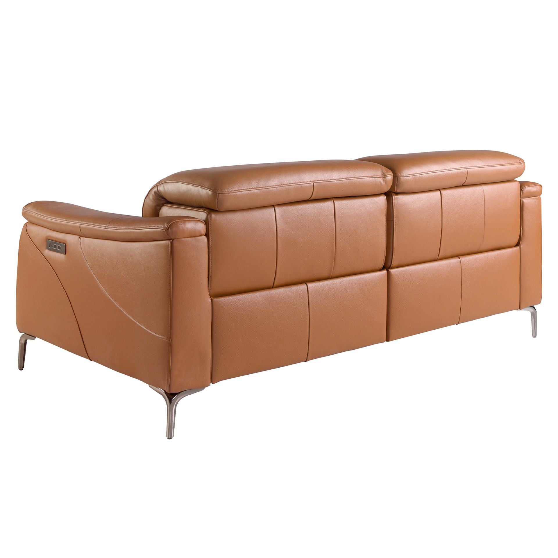 Divano relax a 3 posti in pelle marrone