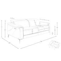 Divano relax a 3 posti in pelle marrone