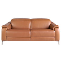 Divano relax a 3 posti in pelle marrone