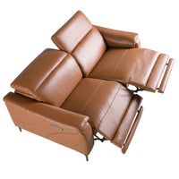 Divano relax a 3 posti in pelle marrone