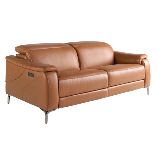 Divano relax a 3 posti in pelle marrone