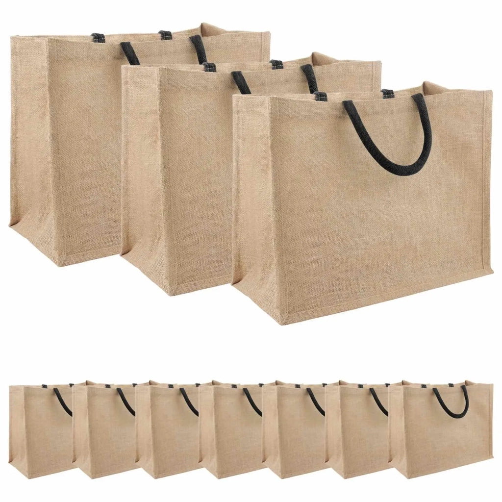Borse in juta 10 Naturale e Nero 42 x 33 x 19 cm 42012282