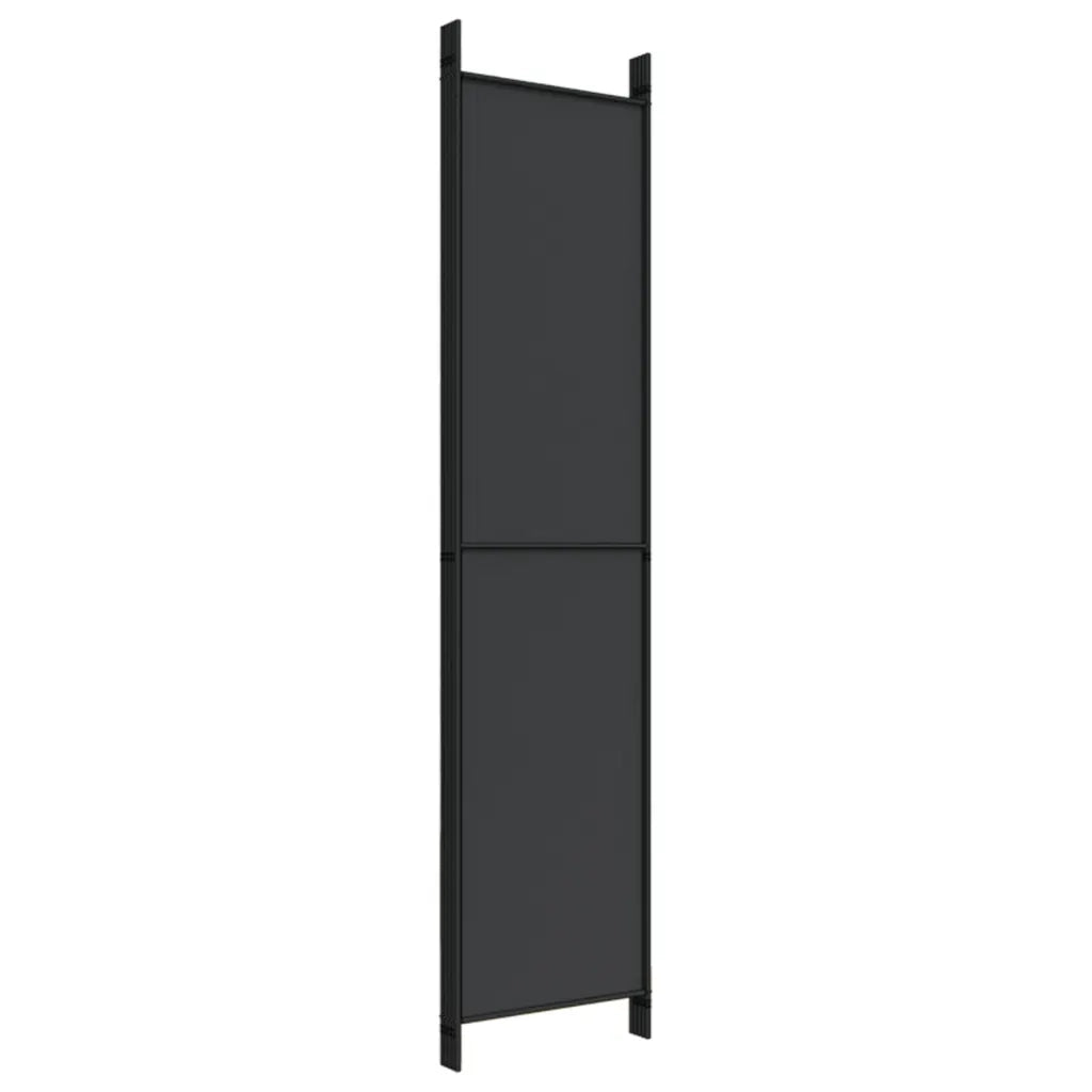 Divisorio 5 Pannelli Nero 250x220 cm Tessuto 350205