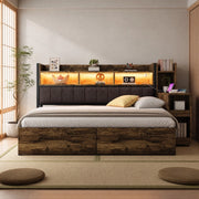 Letto singolo 90x200 cm multifunzione con scrivania estraibile, prese e cassetti