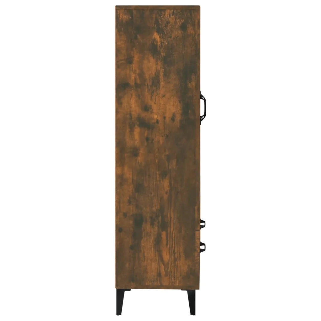 Credenza Rovere Fumo 70x31x115 cm in Legno Multistrato 817486