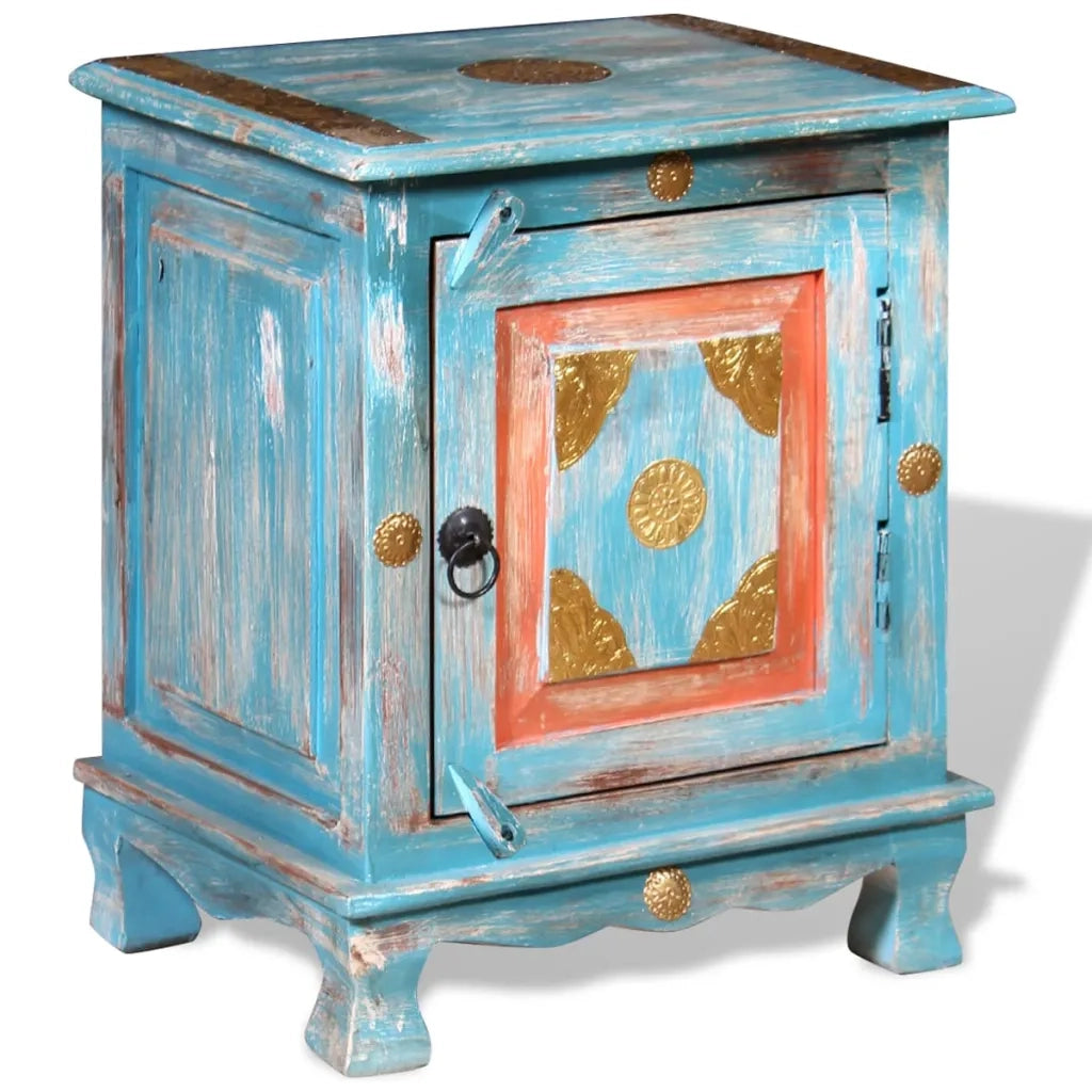 Comodino in Legno Massello di Mango Blu cod mxl 31307