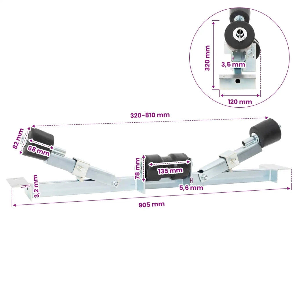 Supporto Inferiore per Rimorchio Barca 90,5 x 12 x 32 cm 42039147