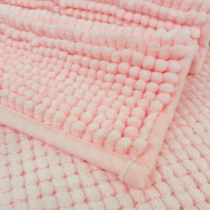 Tappeto Bagno Confortevole Scendiletto 50x80 cm Morbido Antiscivolo Pelo Lungo Rosa