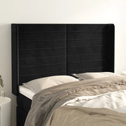 Testiera ad Orecchio Nera 147x16x118/128 cm in Velluto 3119770