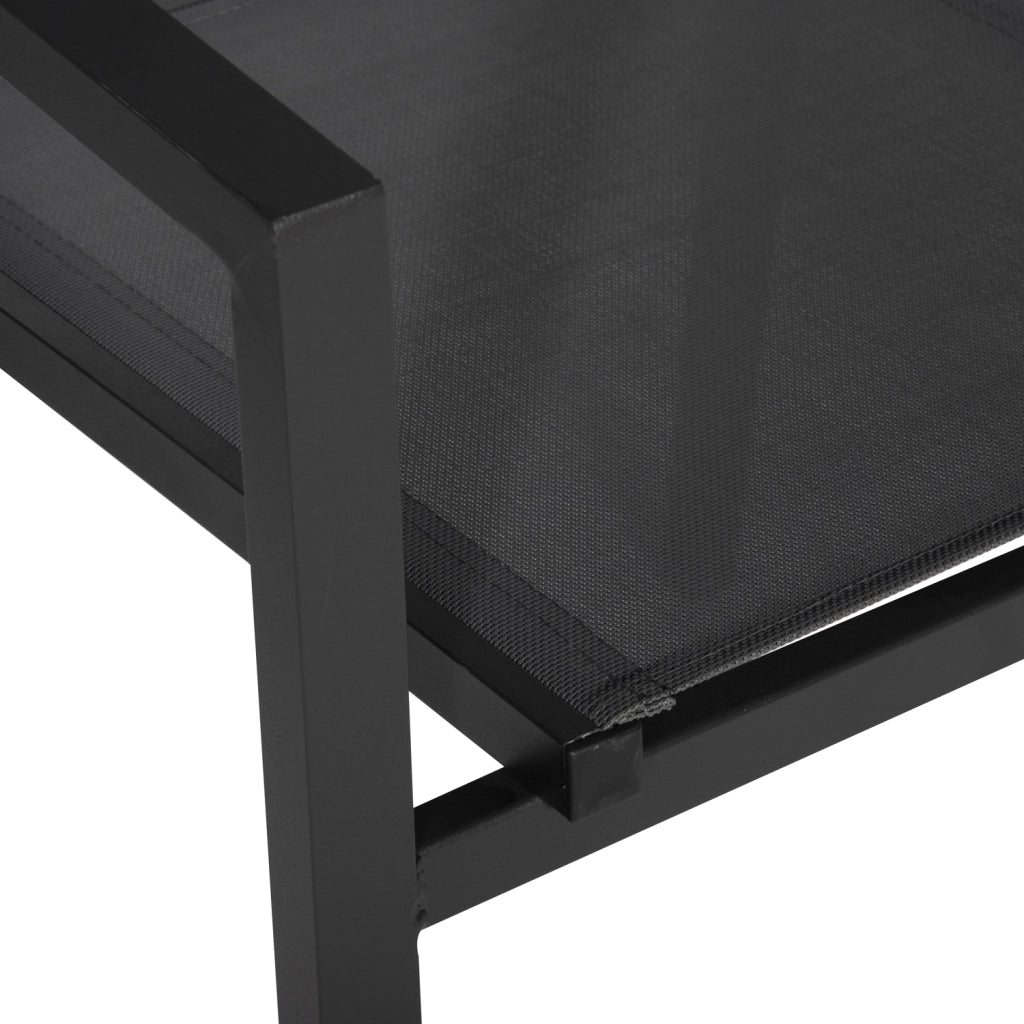 Set di 10 sedie in alluminio antracite - textilene grigio