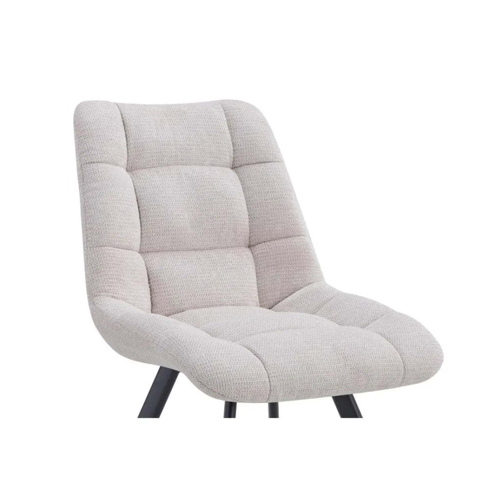 Set di 2 sedie VELMA – Tessuto beige – Gambe in metallo – Design elegante – Seduta confortevole e moderna