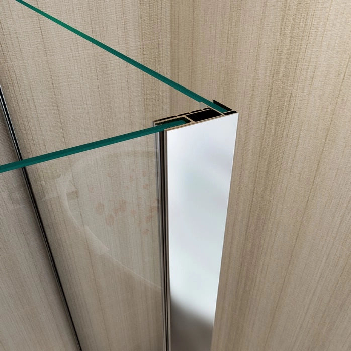 Parete doccia Walk-in due lati cristallo 8mm trasparente anticalcare h.200cm Sicena Vision Duo 80x110 cm