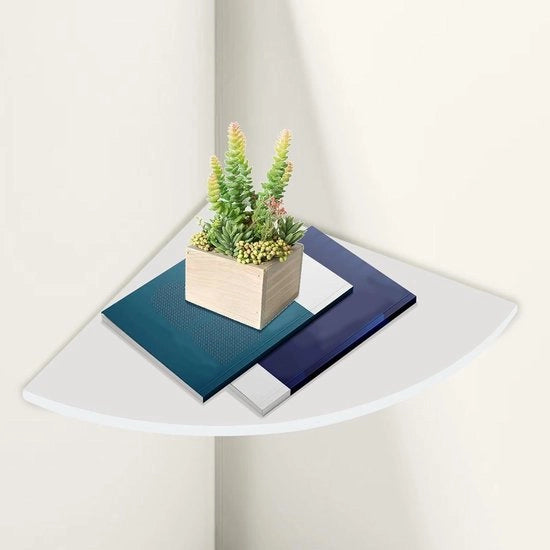 Pannello di parete angolare a forma di ventosa in legno - bagno cucina camera da letto - raggio 28 cm