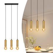 Lampada a sospensione ZMH per sala da pranzo oro 3 fiamme E27 135 cm lampada da soggiorno e cucina