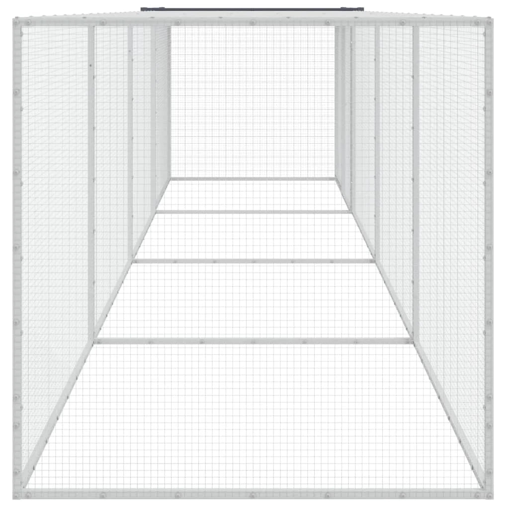 Recinto per pollaio con tetto 403 x 98 x 90 cm in acciaio zincato antracite 02_0043974