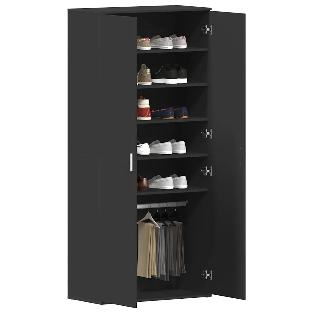 Mobile per scarpe Nero 80 x 39 x 178 cm Legno multistrato 3333867
